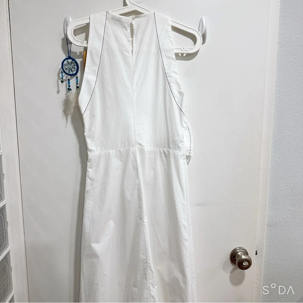 Sandro NWT White Midi Dress with Floral Detail - Picture 5 of 7